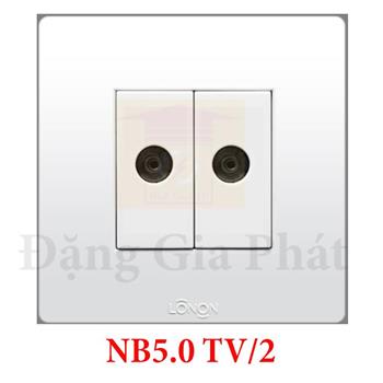 Ổ cắm tivi đôi, tần số 5-1000Mhz NB5.0 TV/2